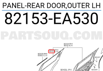 Nissan 82153EA530 PANEL-REAR DOOR,OUTER LH