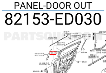 Nissan 82153ED030 PANEL-DOOR OUT