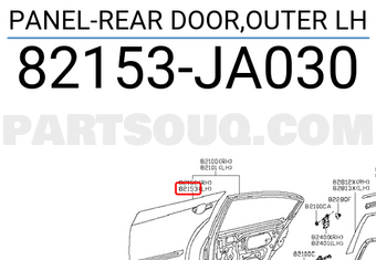 Nissan 82153JA030 PANEL-REAR DOOR,OUTER LH