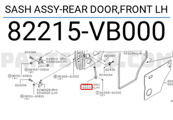 Nissan 82215VB000 SASH ASSY-REAR DOOR,FRONT LH