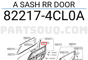 Nissan 822174CL0A A SASH RR DOOR