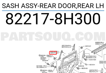 Nissan 822178H300 SASH ASSY-REAR DOOR,REAR LH