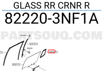 Nissan 822203NF1A GLASS RR CRNR R