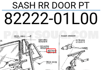 Nissan 8222201L00 SASH RR DOOR PT