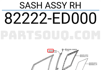 Nissan 82222ED000 SASH ASSY RH