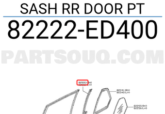 Nissan 82222ED400 SASH RR DOOR PT