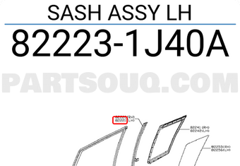 Nissan 822231J40A SASH ASSY LH