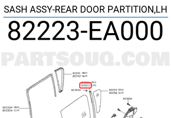 Nissan 82223EA000 SASH ASSY-REAR DOOR PARTITION,LH