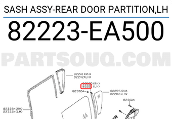Nissan 82223EA500 SASH ASSY-REAR DOOR PARTITION,LH
