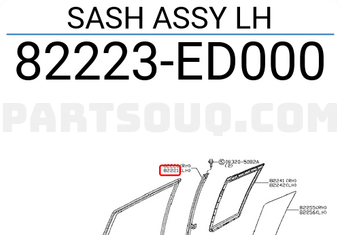 Nissan 82223ED000 SASH ASSY LH