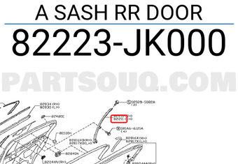 Nissan 82223JK000 A SASH RR DOOR