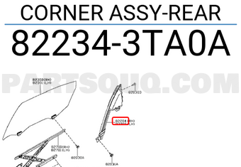 Nissan 822343TA0A CORNER ASSY-REAR