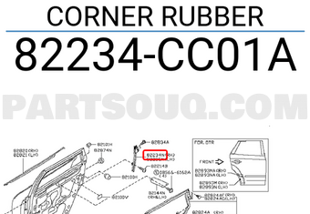 Nissan 82234CC01A CORNER RUBBER