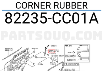 Nissan 82235CC01A CORNER RUBBER