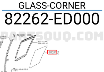 Nissan 82262ED000 GLASS-CORNER