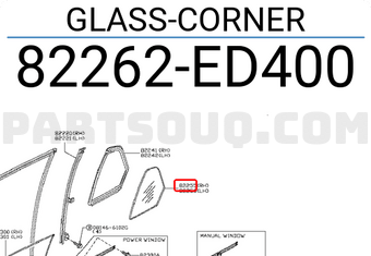 Nissan 82262ED400 GLASS-CORNER