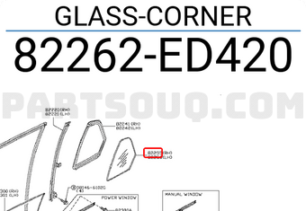 Nissan 82262ED420 GLASS-CORNER