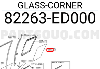 Nissan 82263ED000 GLASS-CORNER