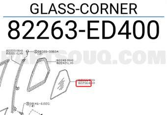 Nissan 82263ED400 GLASS-CORNER
