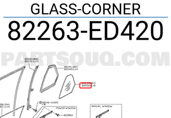 Nissan 82263ED420 GLASS-CORNER