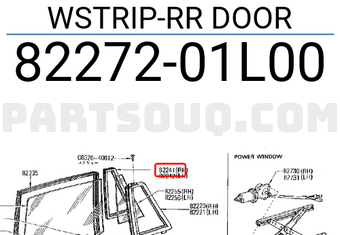 Nissan 8227201L00 WSTRIP-RR DOOR
