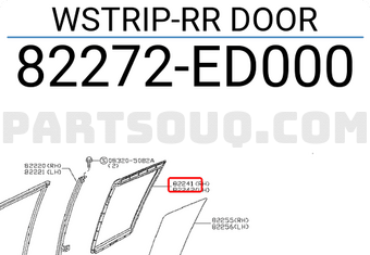 Nissan 82272ED000 WSTRIP-RR DOOR