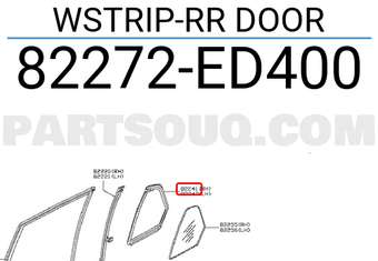 Nissan 82272ED400 WSTRIP-RR DOOR