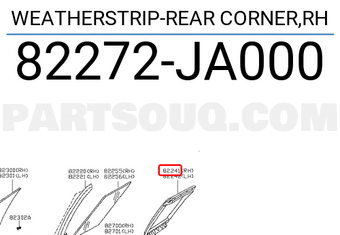Nissan 82272JA000 WEATHERSTRIP-REAR CORNER,RH