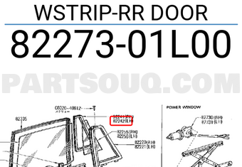 Nissan 8227301L00 WSTRIP-RR DOOR