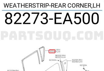 Nissan 82273EA500 WEATHERSTRIP-REAR CORNER,LH
