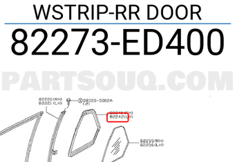 Nissan 82273ED400 WSTRIP-RR DOOR