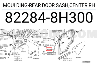 Nissan 822848H300 MOULDING-REAR DOOR SASH,CENTER RH