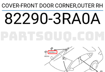 Nissan 822903RA0A COVER-FRONT DOOR CORNER,OUTER RH