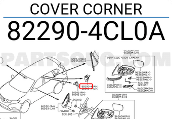 Nissan 822904CL0A COVER CORNER