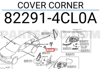 Nissan 822914CL0A COVER CORNER