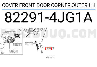 Nissan 822914JG1A COVER FRONT DOOR CORNER,OUTER LH