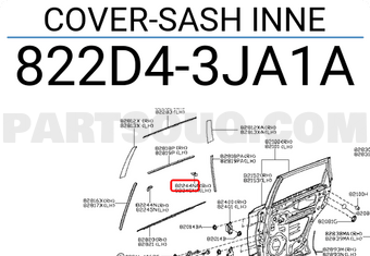 Nissan 822D43JA1A COVER-SASH INNE