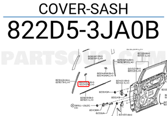 Nissan 822D53JA0B COVER-SASH
