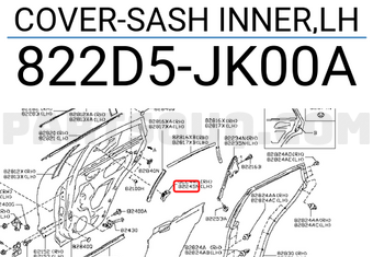 Nissan 822D5JK00A COVER-SASH INNER,LH