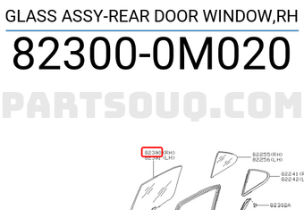 Nissan 823000M020 GLASS ASSY-REAR DOOR WINDOW,RH