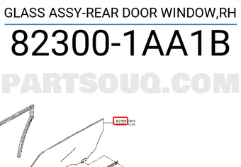 Nissan 823001AA1B GLASS ASSY-REAR DOOR WINDOW,RH