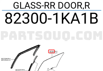 Nissan 823001KA1B GLASS-RR DOOR,R