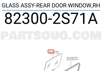Nissan 823002S71A GLASS ASSY-REAR DOOR WINDOW,RH