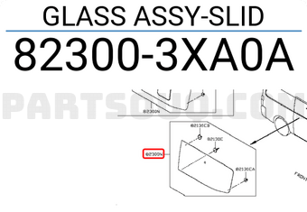 Nissan 823003XA0A GLASS ASSY-SLID
