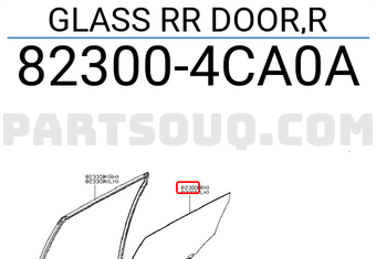 Nissan 823004CA0A GLASS RR DOOR,R