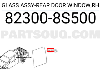 Nissan 823008S500 GLASS ASSY-REAR DOOR WINDOW,RH