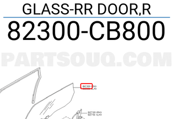 Nissan 82300CB800 GLASS-RR DOOR,R