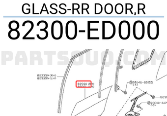 Nissan 82300ED000 GLASS-RR DOOR,R