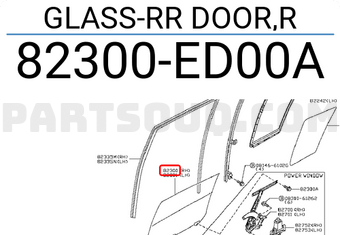 Nissan 82300ED00A GLASS-RR DOOR,R