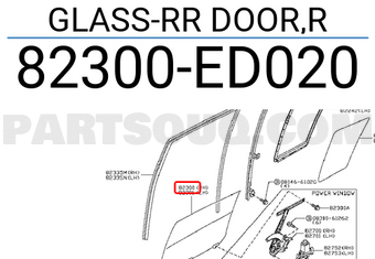 Nissan 82300ED020 GLASS-RR DOOR,R